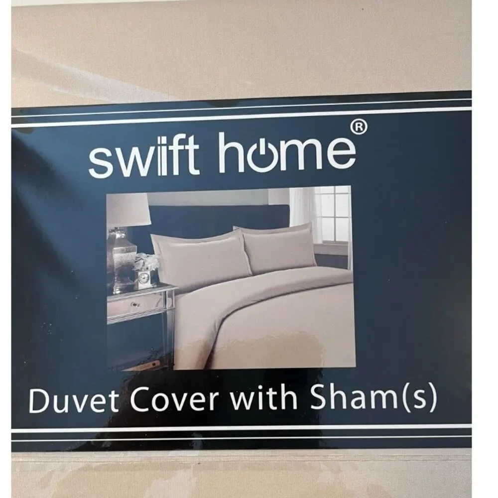 Swift Home Duvet Cover W/ 2 Shams Tan Full/Queen. New